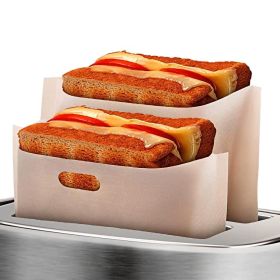 12Pcs Non Stick Toaster Bags Reusable 6.7 x7.5 inch Grilled Cheese Bags Heat Resistant & Easy to Clean Mess Free Toasting Sandwiches Panini & Mor